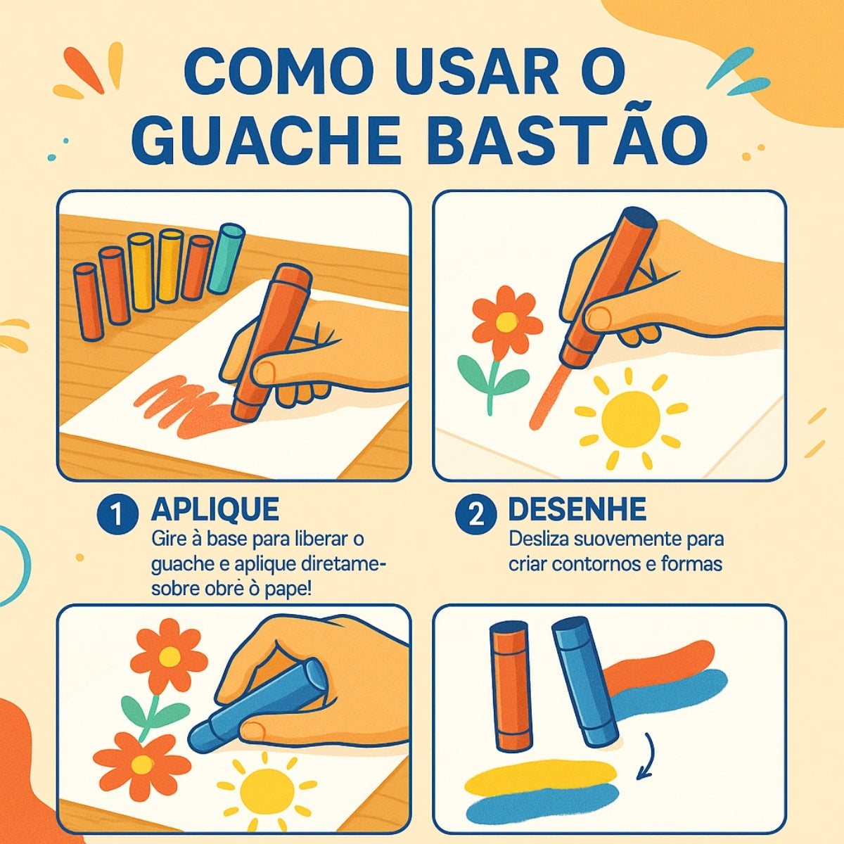 Guache Bastão Neon com 6 Cores - Minnie Dac - 4761