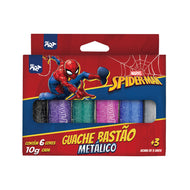 Guache Bastão Metálica com 6 Cores - Homem Aranha Dac - 4767