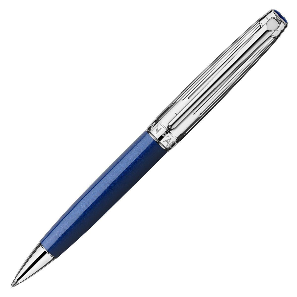 Caneta Esferográfica Caran D'ache Leman Acabamento em Rodio - Azul Cósmico (Edição Especial)  