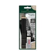 Estojo Lápis Grafite Pitt Matt 10b/12b/14b + Borracha + Apontador 5 Peças Faber-castell 115297