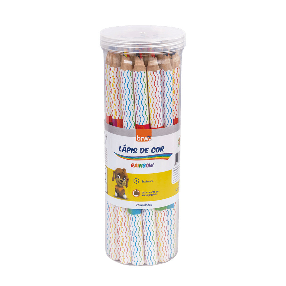 Lápis de Cor Rainbow Big Sextavado para Desenho e Colorir - Brw