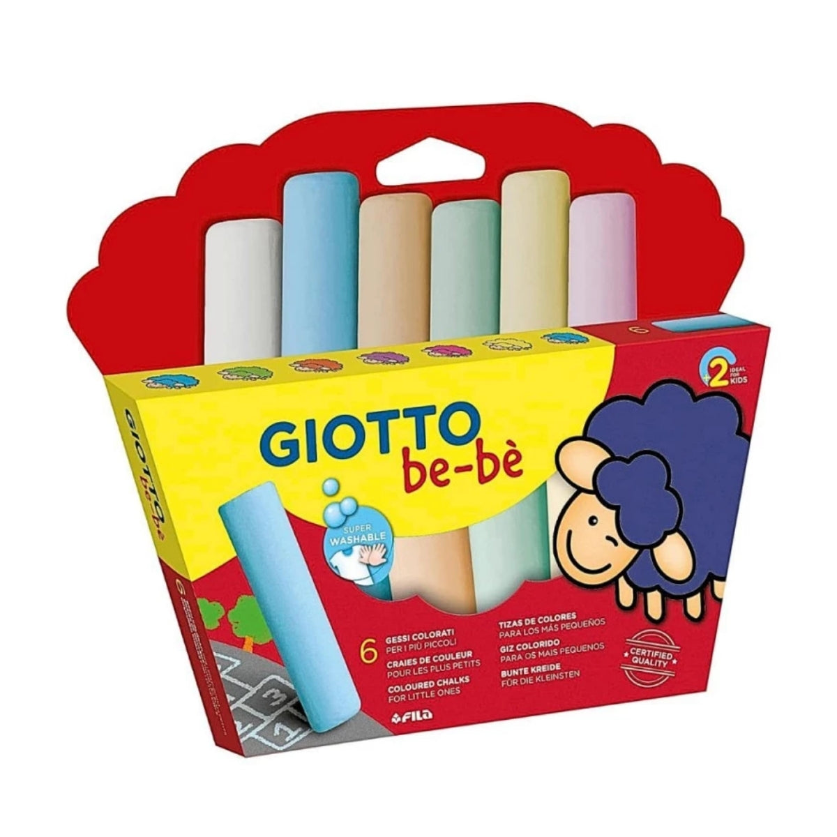 Estojo de Giz de Chão Giotto Jumbo Bebê 6 Cores F467300