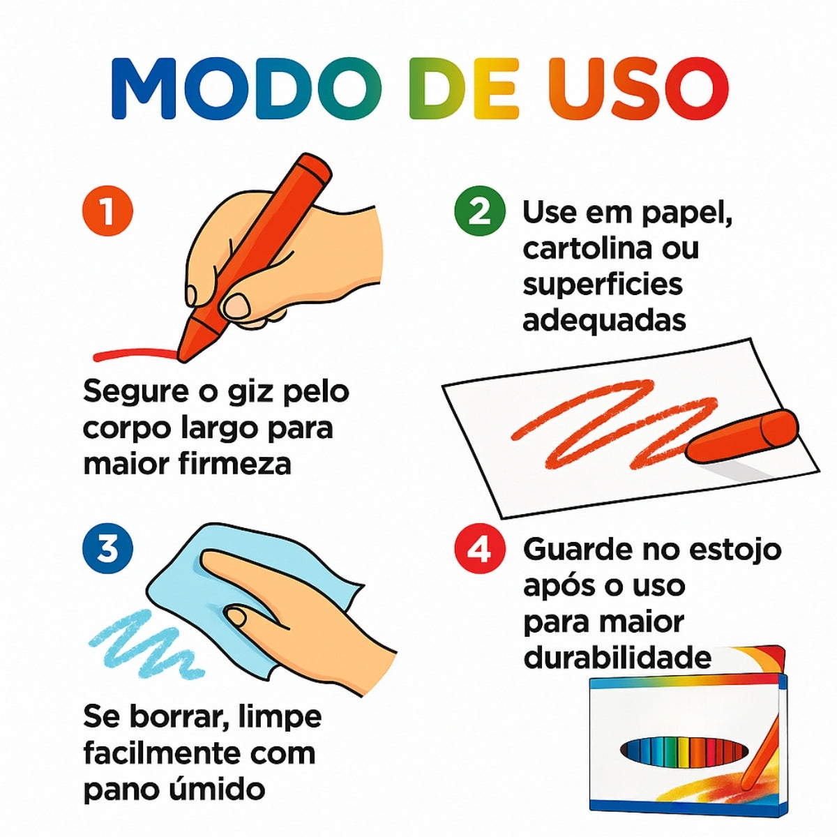 Estojo de Giz de Chão Giotto Jumbo Bebê 6 Cores F467300