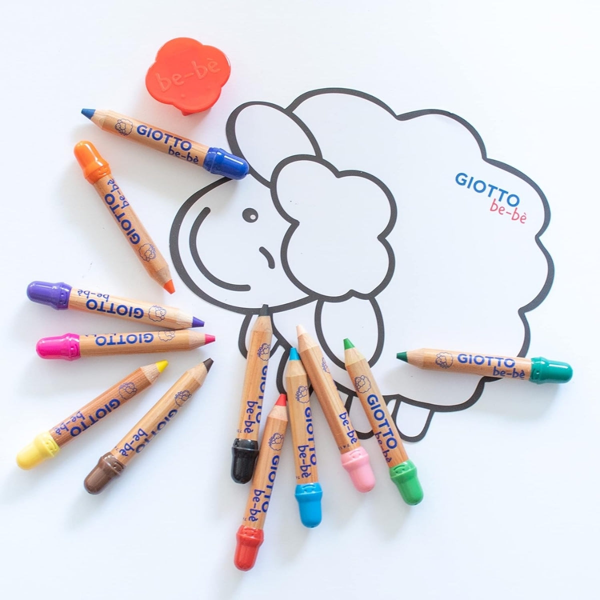 Estojo de Lápis de Cor Giotto Jumbo Bebê 12 Cores com Apontador F46970000