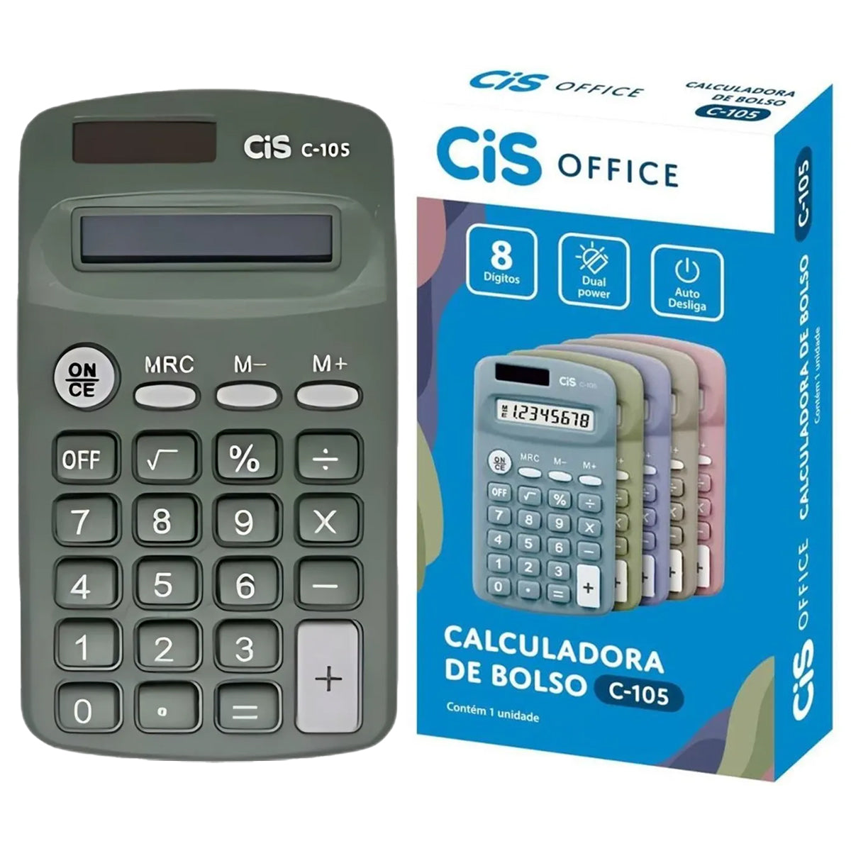 Calculadora de Bolso C-105 8 Dígitos - Verde - Cis