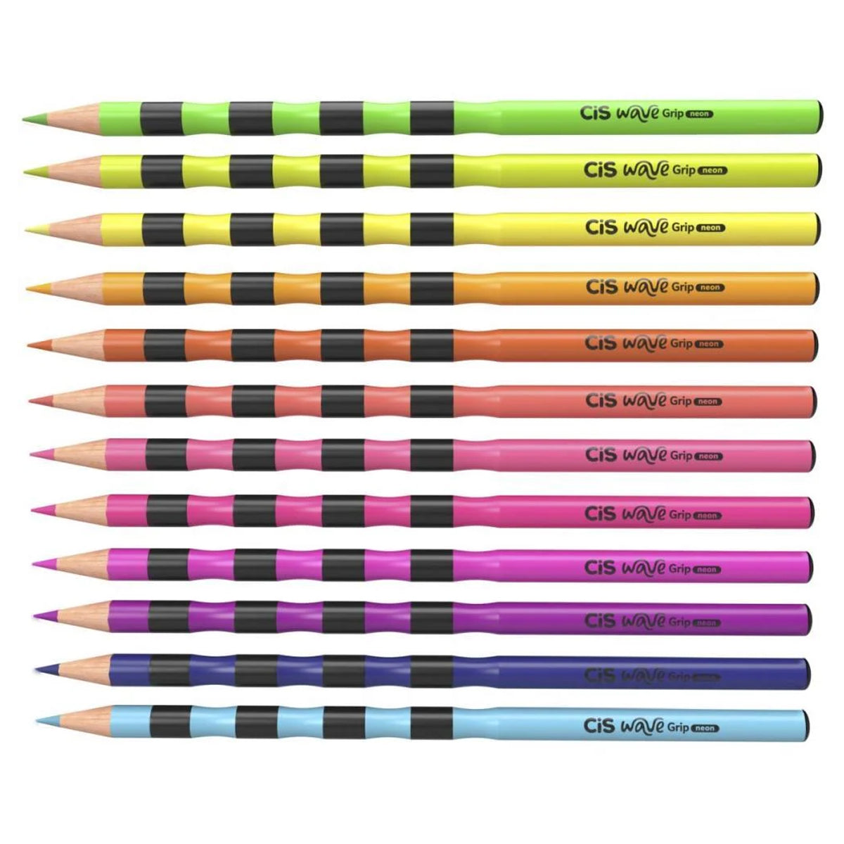 Estojo de Lapis de Cor Wave Grip com 12 Cores - Cis