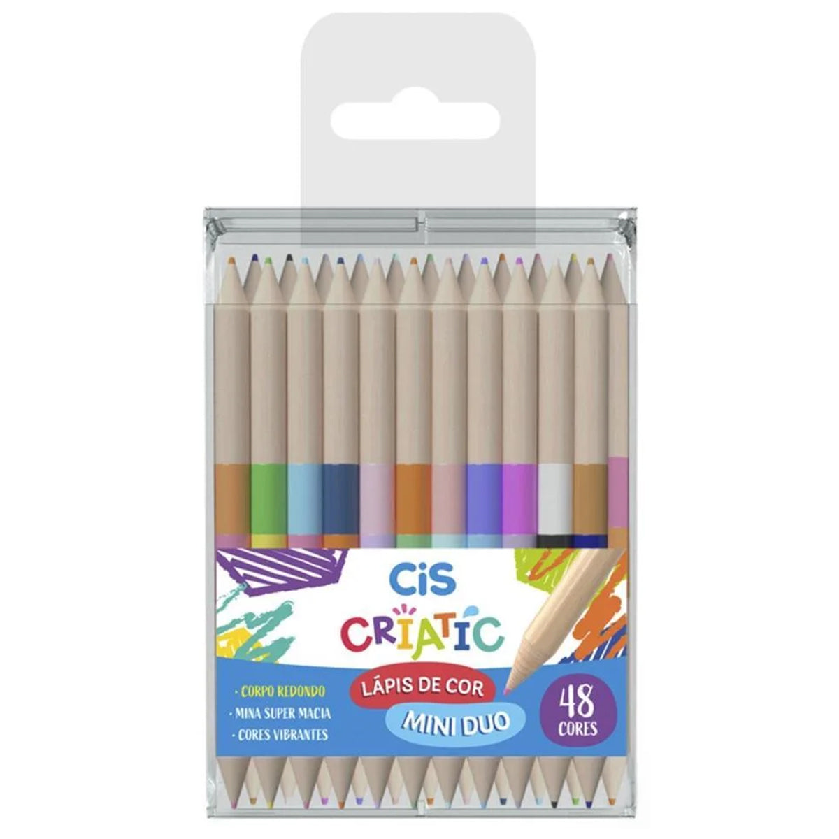 Estojo de Lapis de Cor Criatic Mini Duo com 48 Cores - Cis