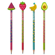 Lapis de Grafite Fantasia Frutas Hb com Borracha - Sortidas - Cis