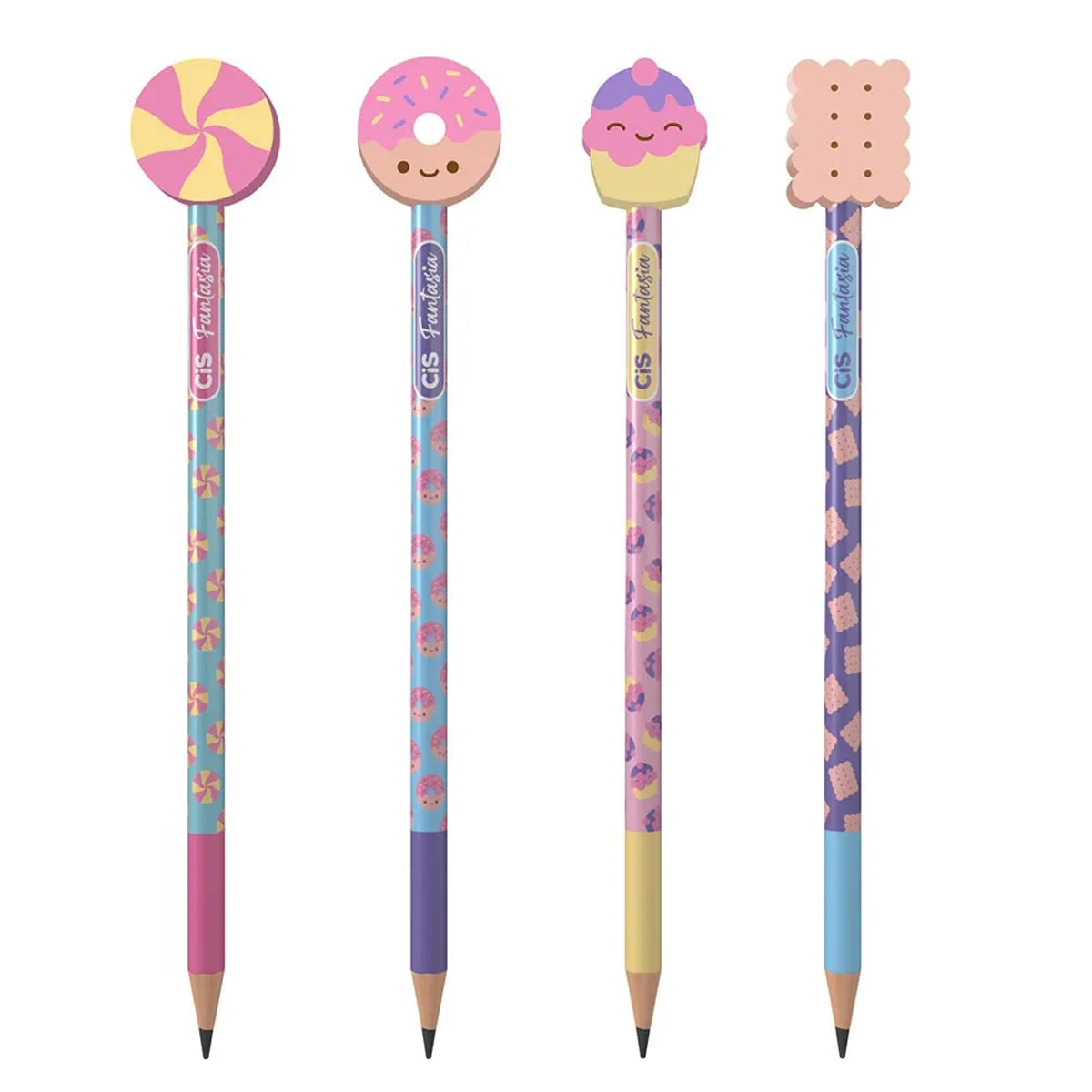 Lapis de Grafite Fantasia Candy Hb com Borracha - Sortidas - Cis