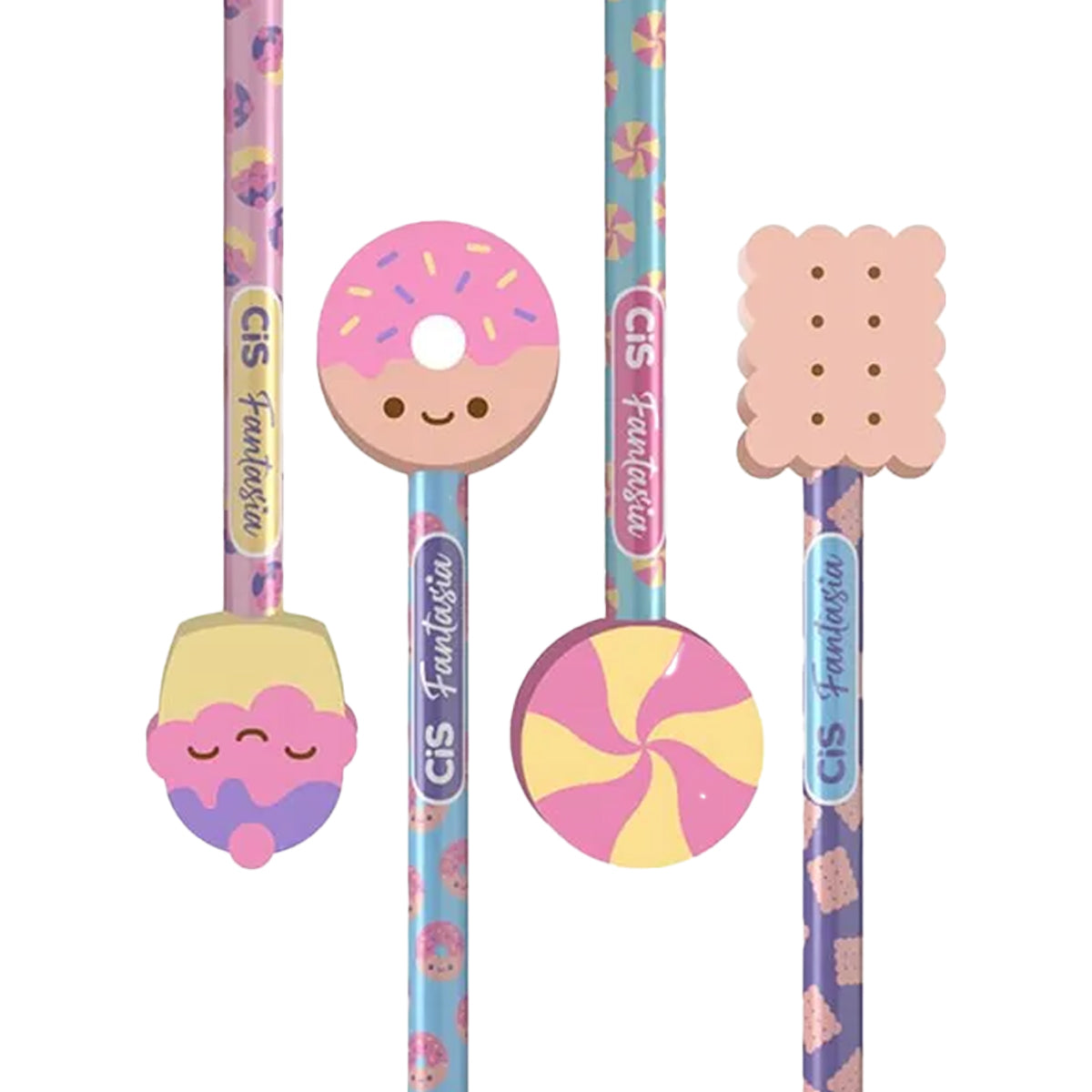 Lapis de Grafite Fantasia Candy Hb com Borracha - Sortidas - Cis