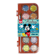 Paleta de Tinta Aquarela Metálica com 12 Cores - Mickey Dac - 4719