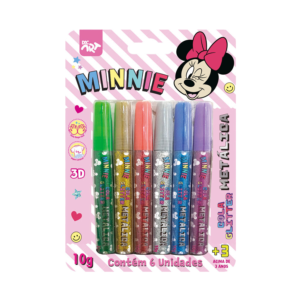 Cola Glitter Metálica com 6 Cores - Minnie Dac - 4704
