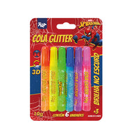 Cola Glitter Brilho com 6 Cores - Homem Aranha Dac - 4710