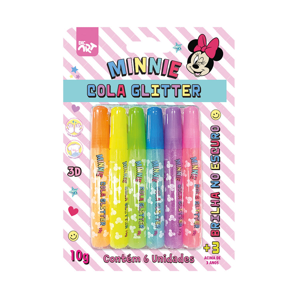Cola Glitter Brilho com 6 Cores - Minnie Dac - 4708