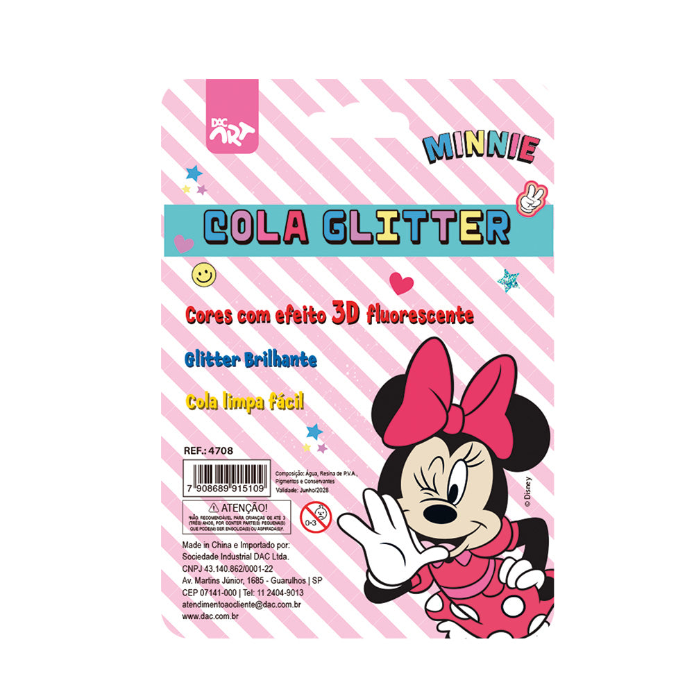 Cola Glitter Brilho com 6 Cores - Minnie Dac - 4708