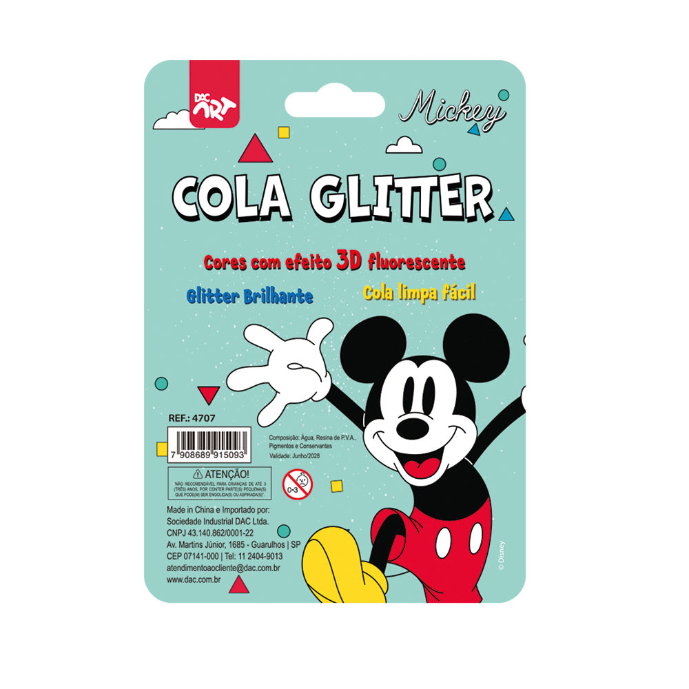 Cola Glitter Brilho com 6 Cores - Mickey Dac - 4707