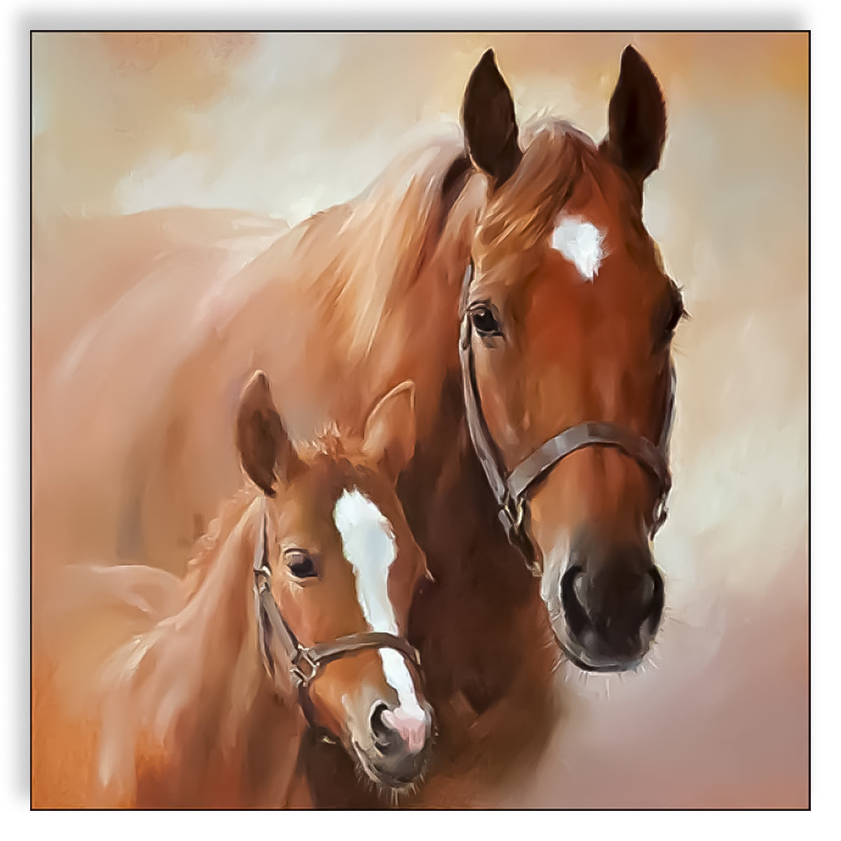 Guardanapo para Decoupage Ambiente 33x33cm com 2 Unidades - Familía Cavalos