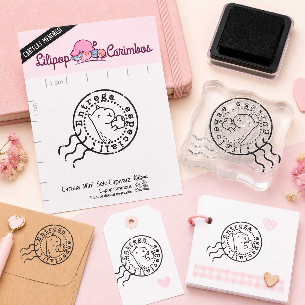 Mini Carimbo Selo Capivara Scrapbook - Lilipop