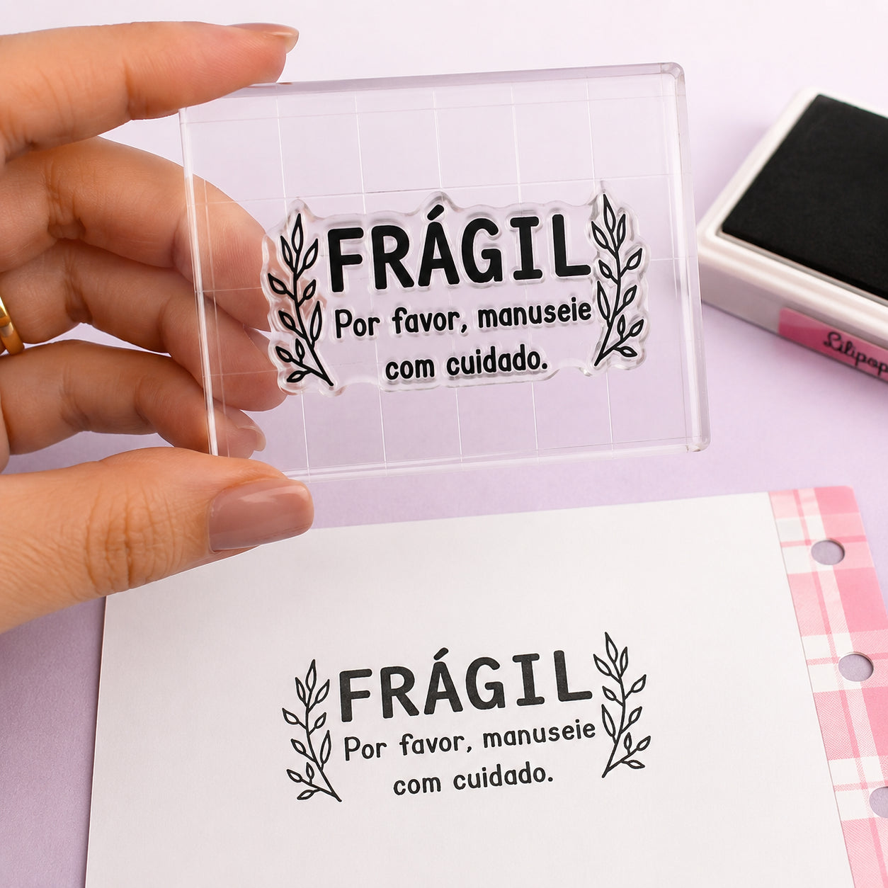 Mini Carimbo Frágil 2 Scrapbook Artesanato - Lilipop