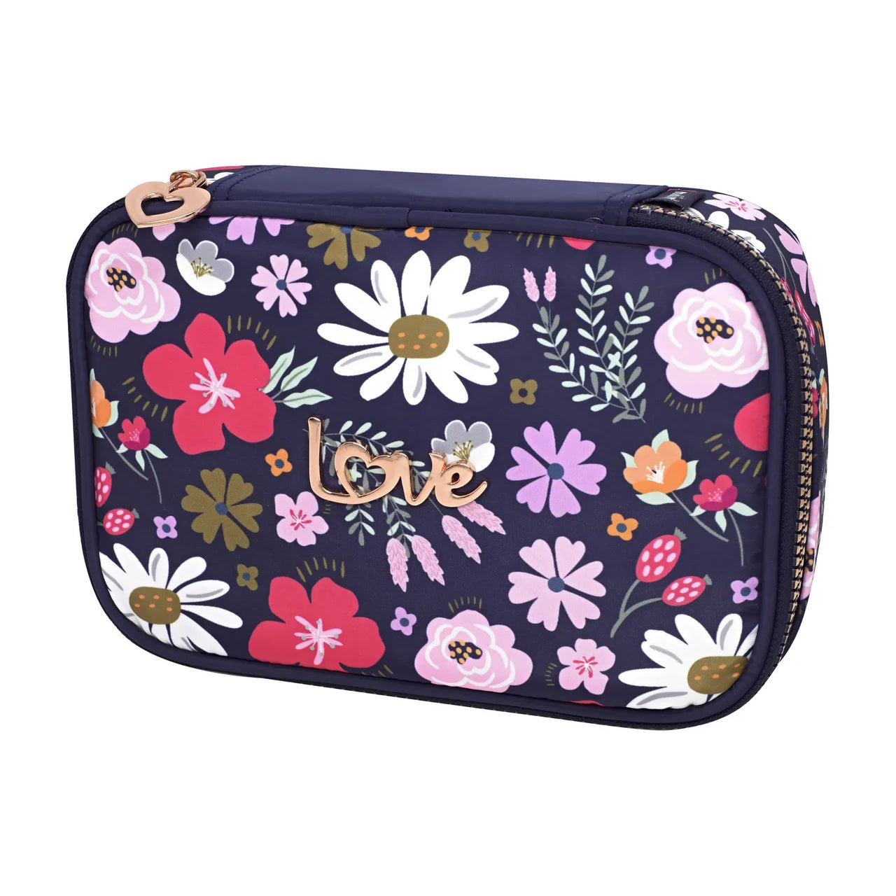 Estojo Escolar Retangular Love Flowers 23 X 15 X 5cm - Molin