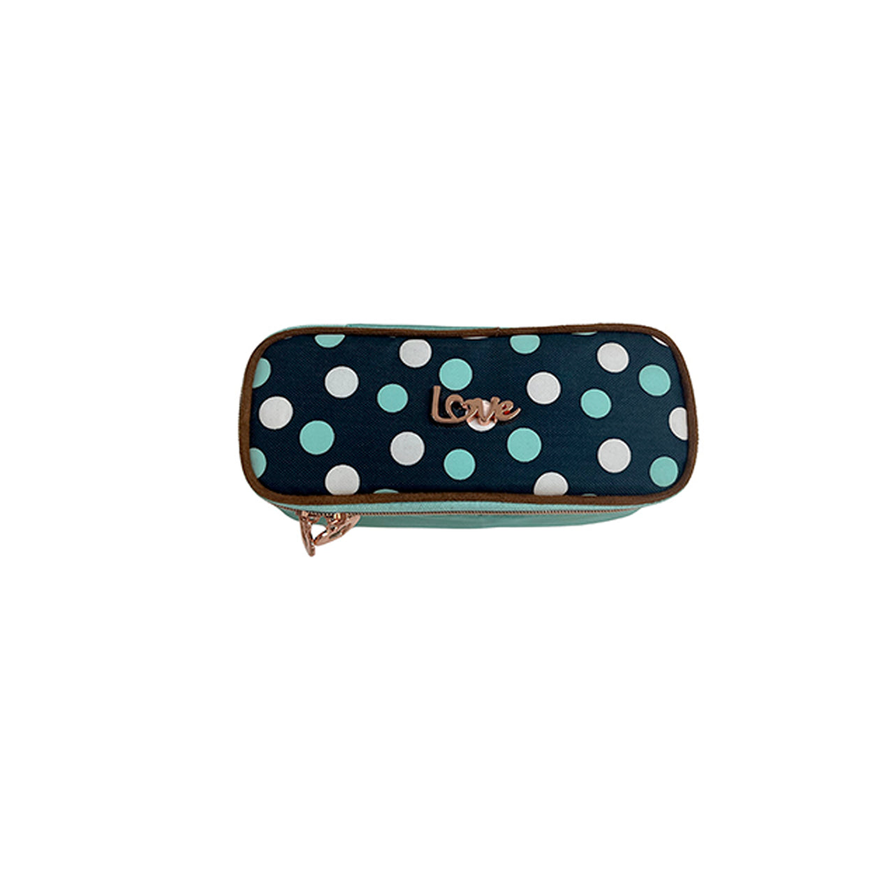 Estojo Escolar Retangular Love Green Dots 21,5 X 9 X 7cm - Molin
