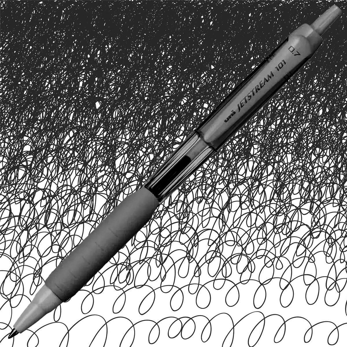 Caneta para Papel Rollerball Jetstream 0.7Mm Retrátil Uniball - Preto