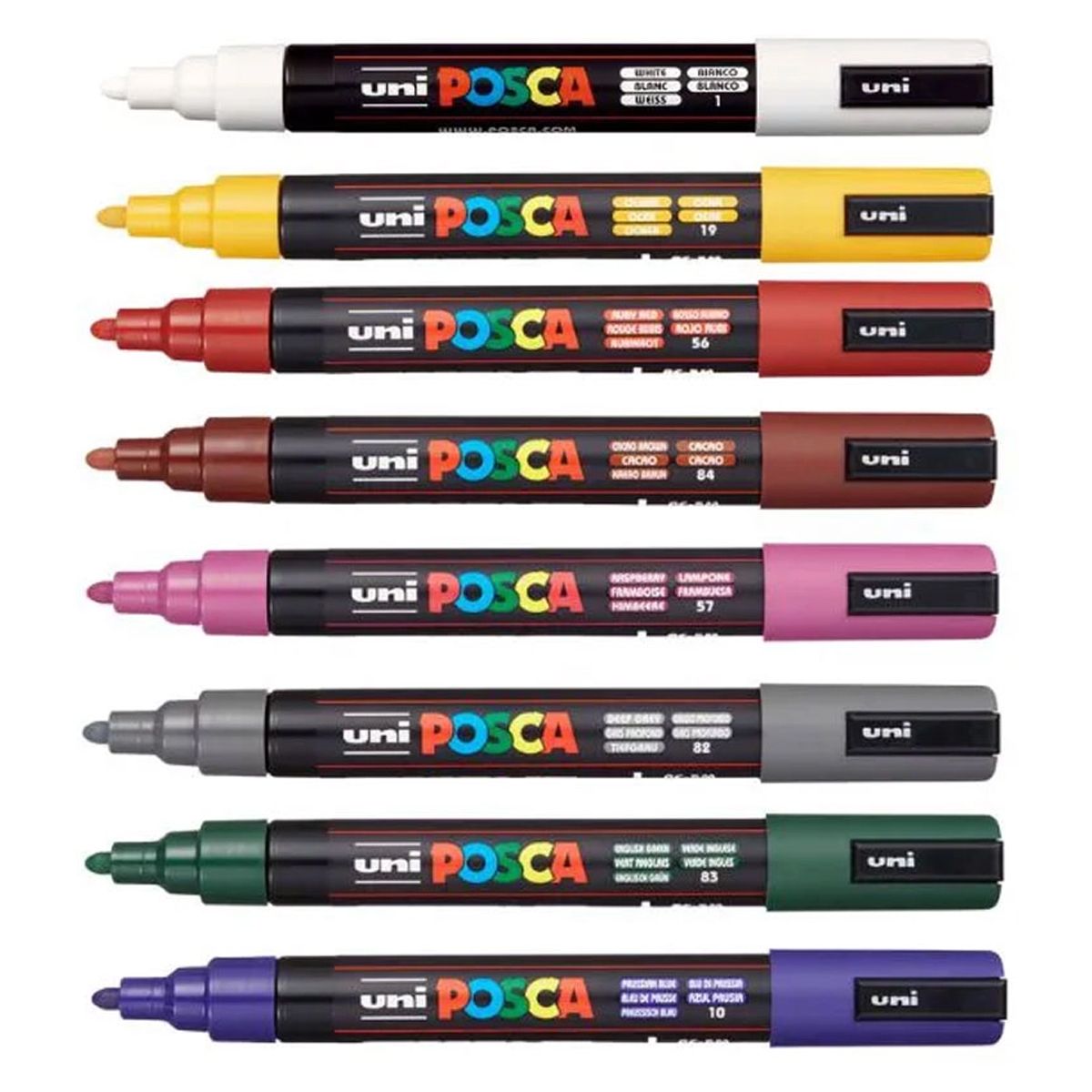  Estojo Caneta Posca  Pc-5m Ponta Media 2.5Mm com 8 Cores Dark
