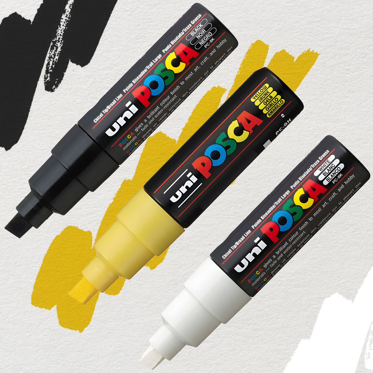Est Caneta Posca Pc-8k Ponta Bold 8mm com 3 Cores