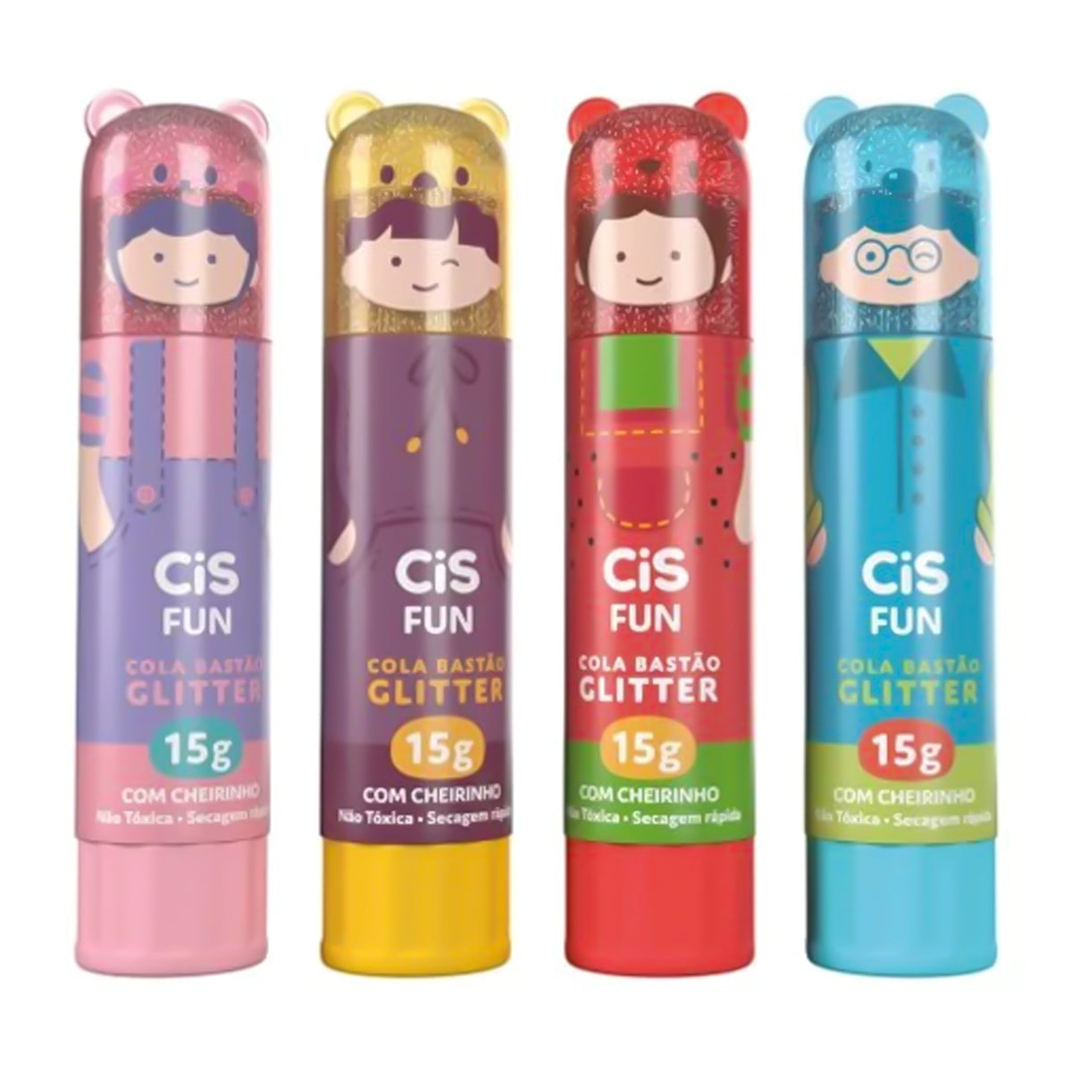 Cola Bastao Fun com Glitter 15gr Secagem Rapida - Cores Sortidas - Cis