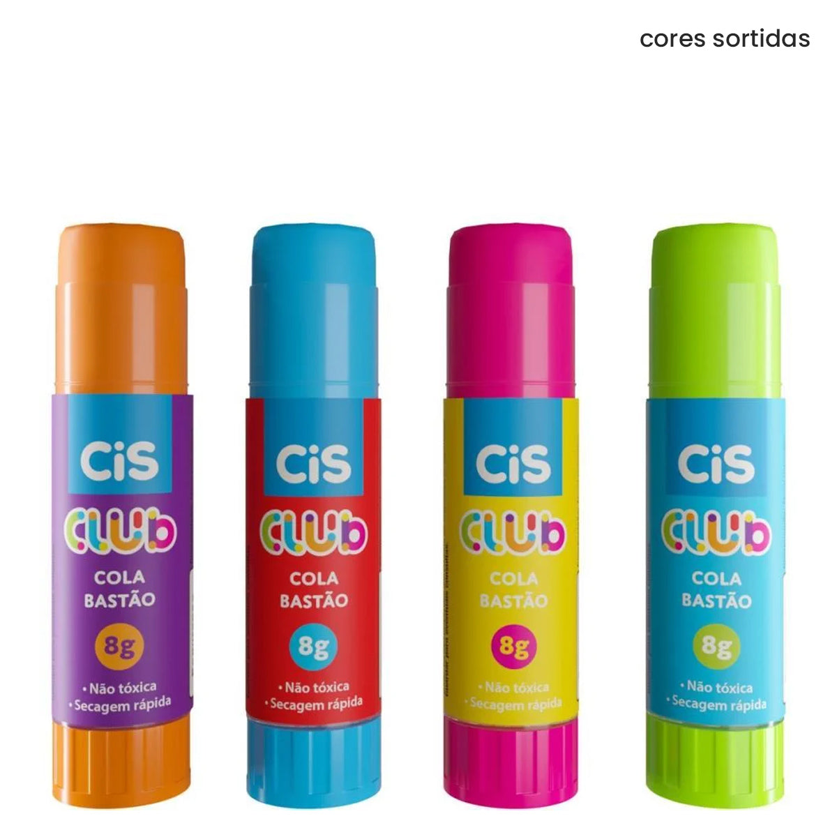 Cola Bastao Club 8gr com Secagem Rapida - Cores Sortidas - Cis