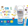 Estojo de Giz de Cera Criatic Fun Retratil Lavavel com 12 Cores - Cis
