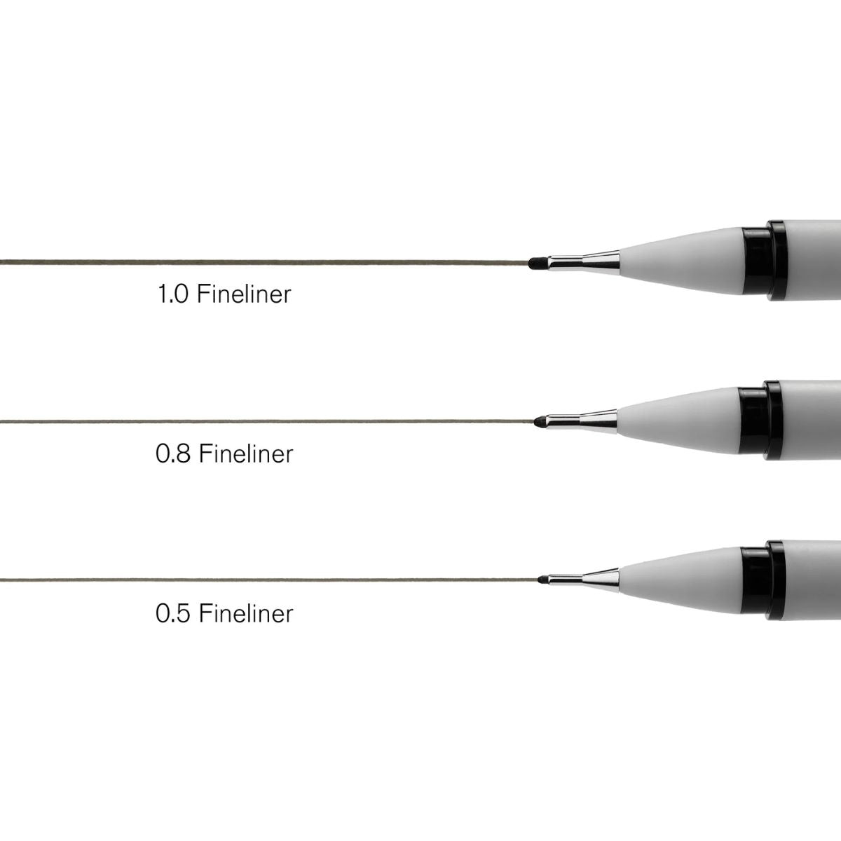 Kit Caneta Nanquim Fineliner Winsor & Newton Ponta Grossa Preto com 3 Unidades