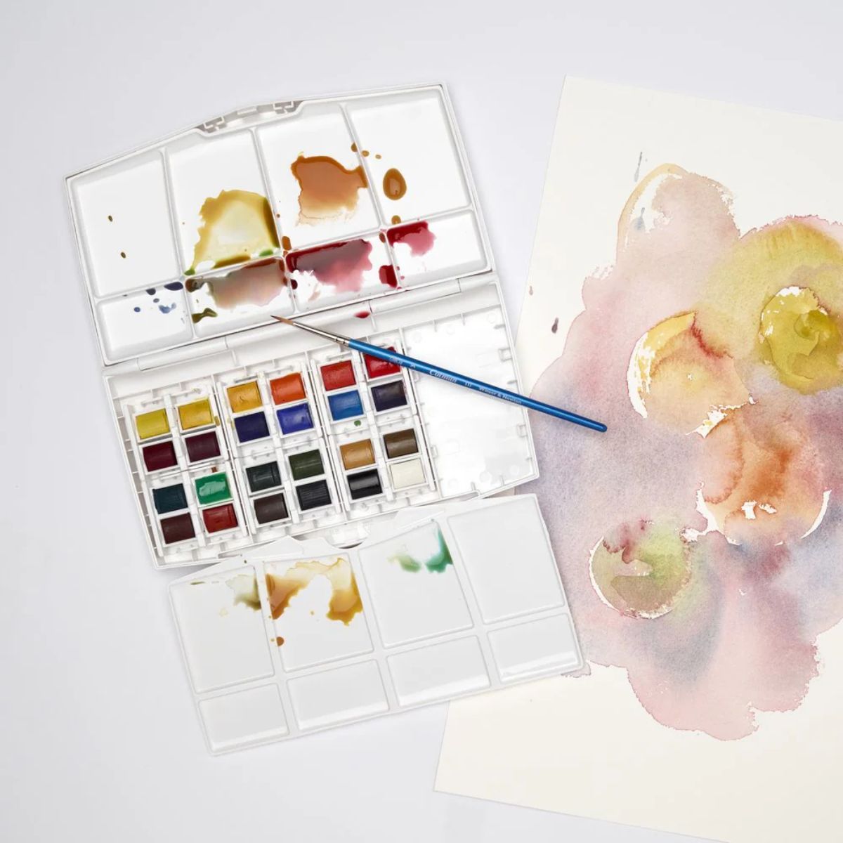 Estojo Tinta Aquarela Pastilha Cotman Winsor & Newton com 25 Peças