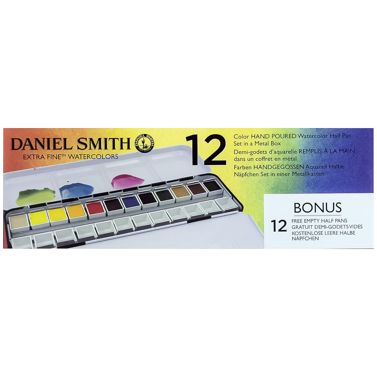 Estojo Metal Aquarela 12 Pastilhas Half Pan - Daniel Smith