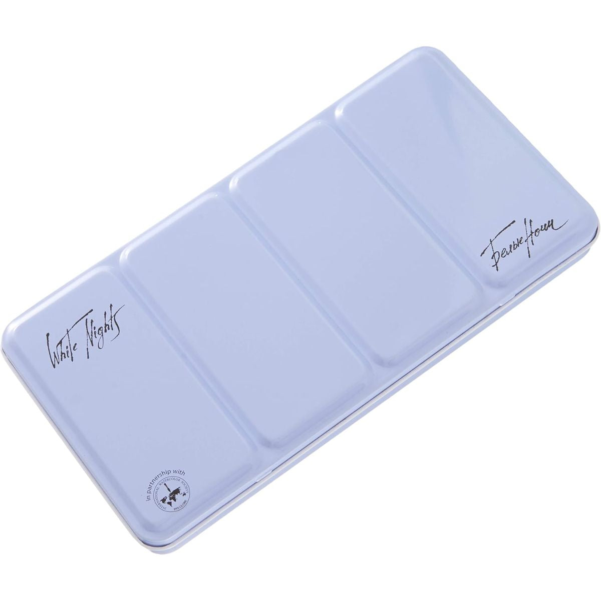 Estojo de Metal Vazio Nevskaya Palitra com Tampa para 35 Pastilhas de Aquarela White Nights