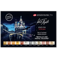 Estojo Aquarela Nevskaya Palitra White Nights Pastilha Tons Metálicas e Pastéis com 12 Unidades - 1876
