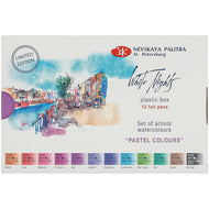 Estojo Aquarela Nevskaya Palitra White Nights Pastilha Tons Pastéis com 12 Unidades - 1875