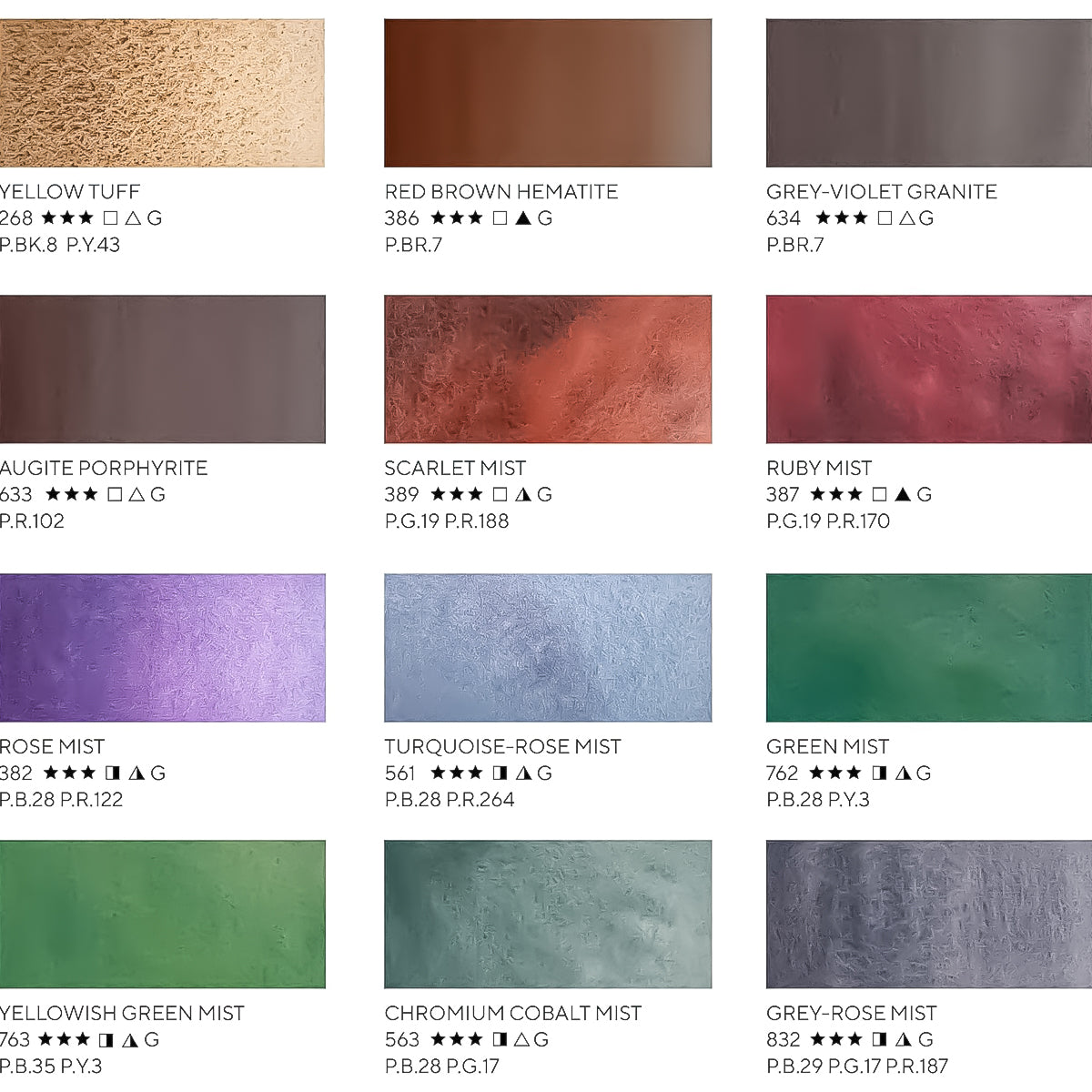 Estojo Aquarela Nevskaya Palitra White Nights Pastilha Tons Granulados Tons da Terra com 12 Unidade
