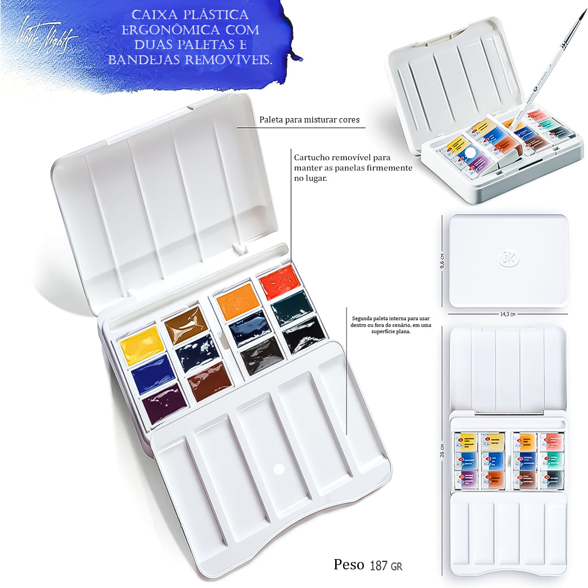 Estojo Aquarela Nevskaya Palitra White Nights Pastilha Urban Landscape com 12 Unidades - 1873