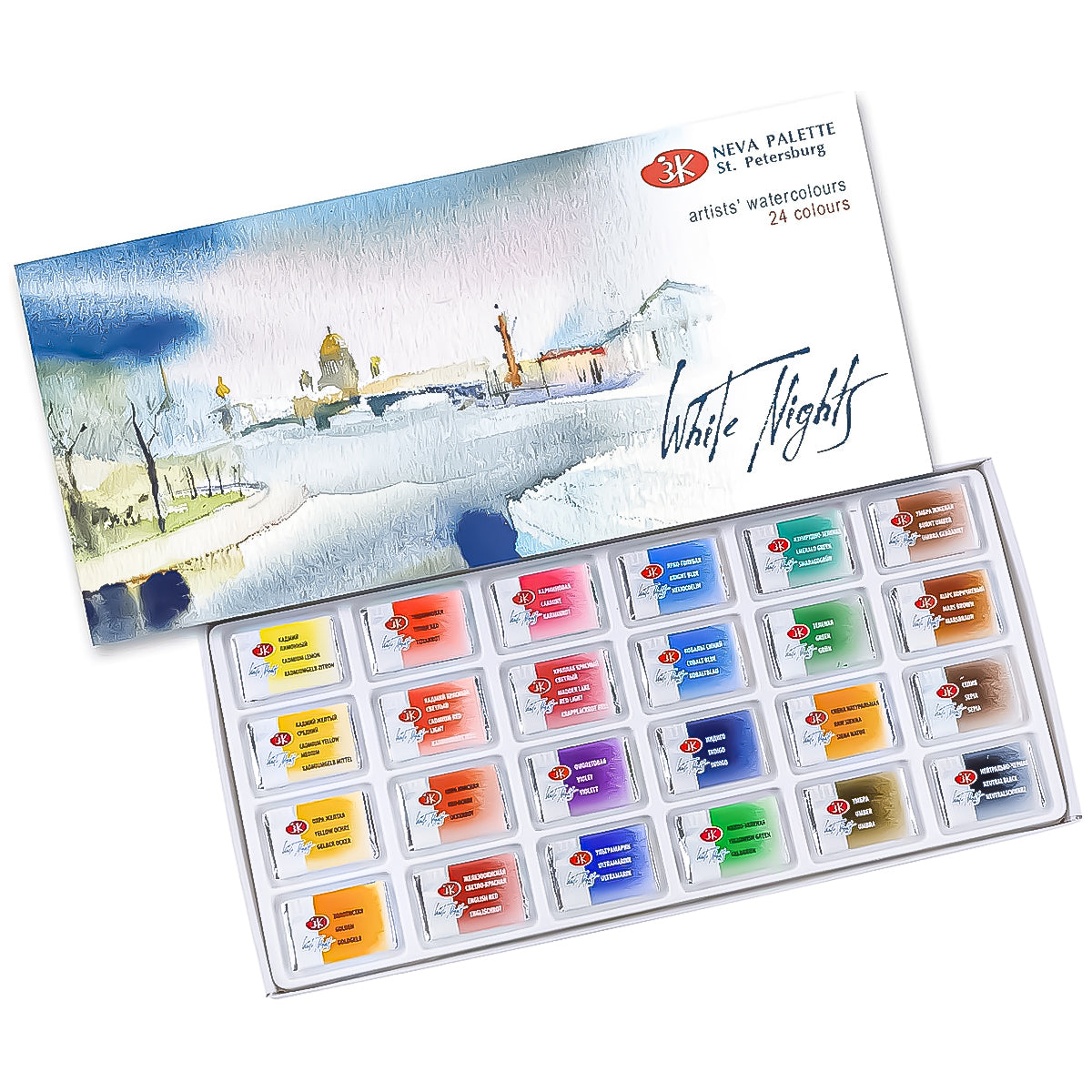 Estojo Aquarela Nevskaya Palitra White Nights Pastilha com 24 Unidadesades  - 1061