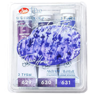 Estojo Aquarela Nevskaya Palitra White Nights Granuladas 10ml Tons Violeta com 3 Unidades - 2144