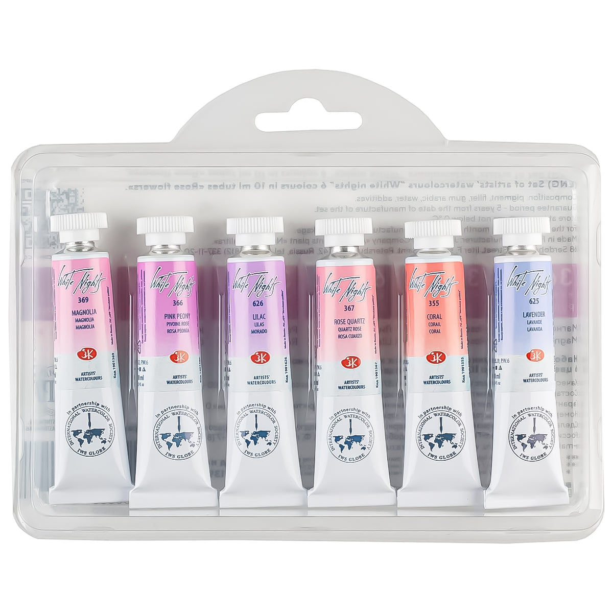 Estojo Aquarela Nevskaya Palitra White Nights 10ml Rose Flowers com 6 Unidades - 2109