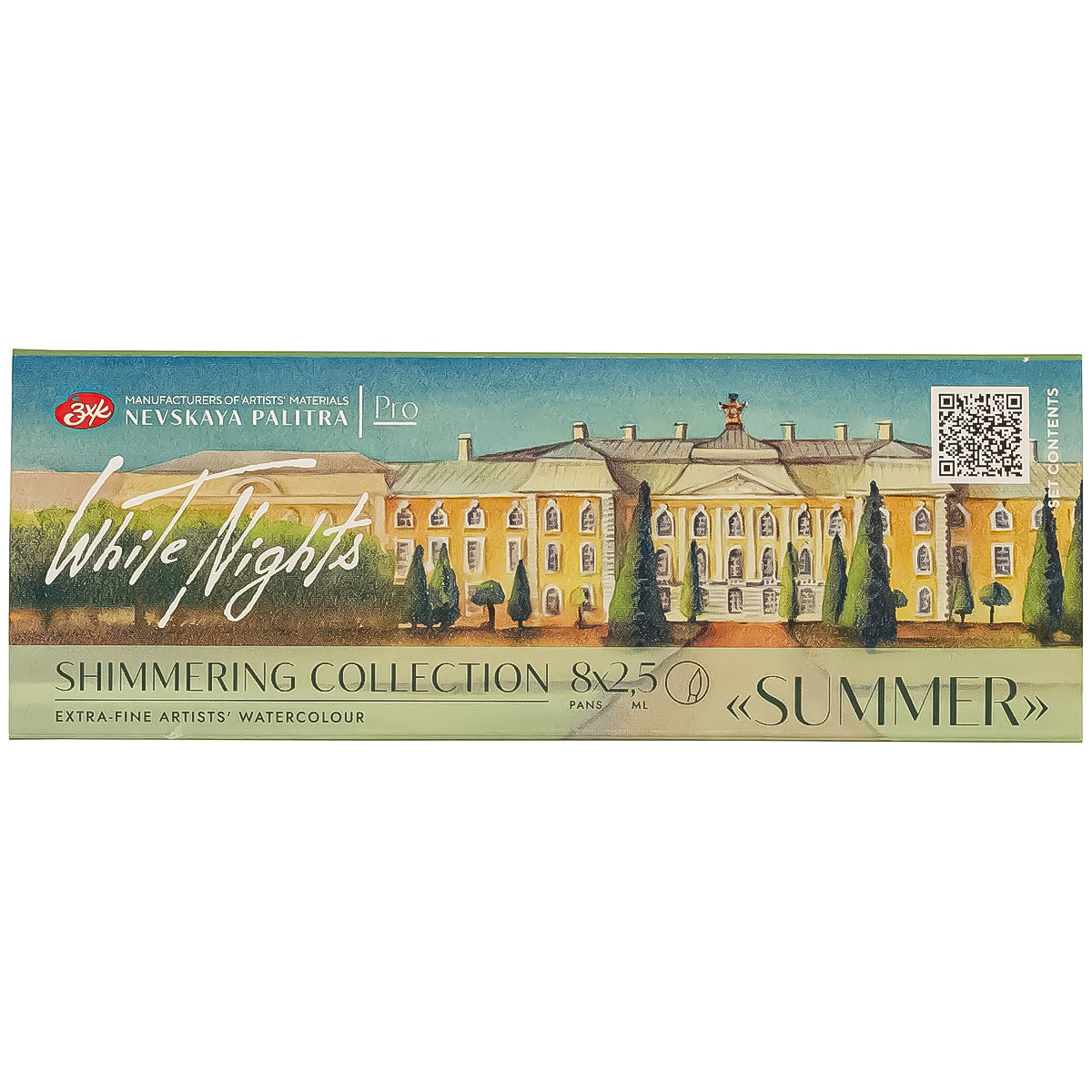 Estojo Aquarela Nevskaya Palitra White Nights Pastilha Shimmering Collection com 8 Unidades - Summer