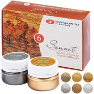 Estojo de Guache Nevskaya Palitra Sonnet 20ml com 6 Cores Metálica