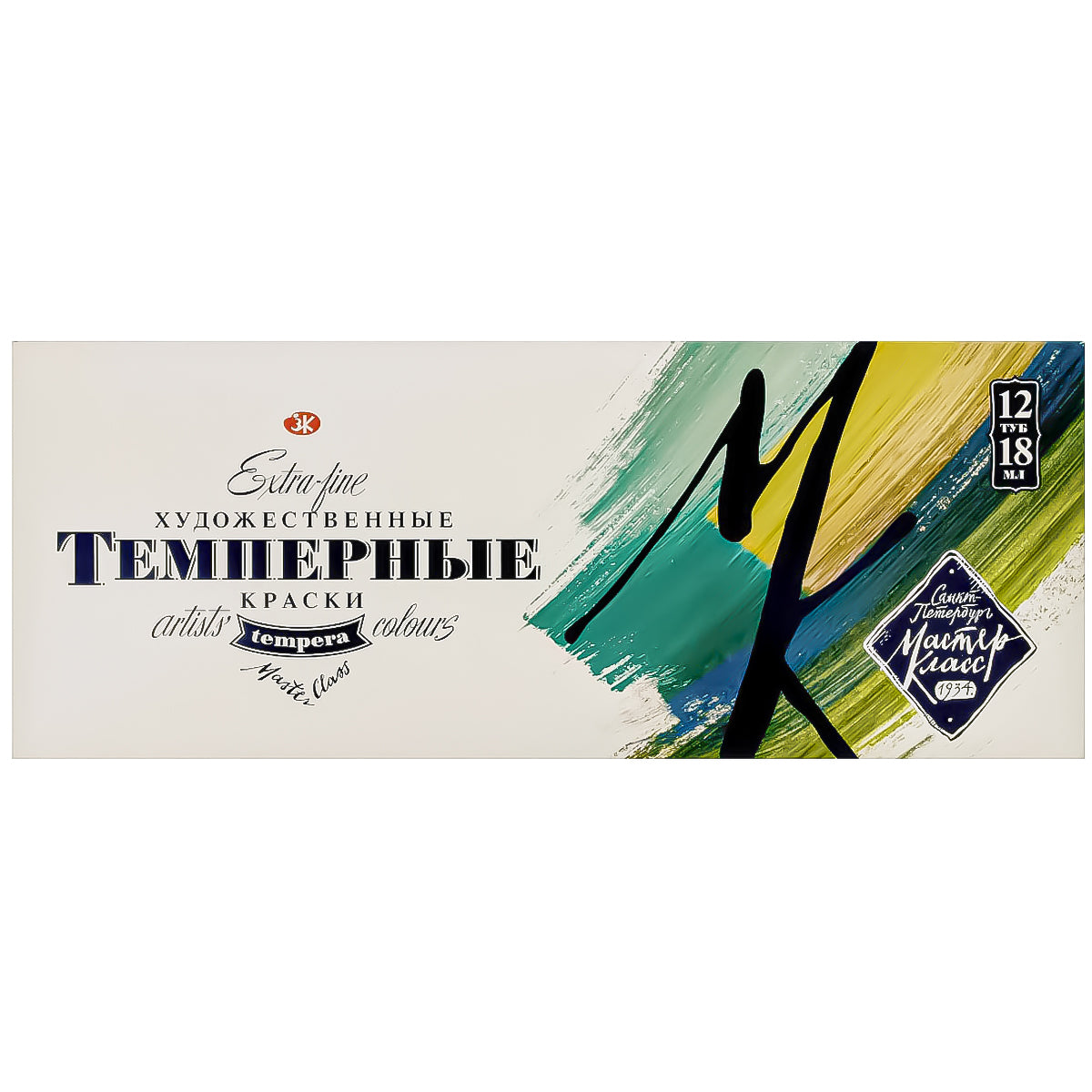 Estojo Tempera Profissional Nevskaya Palitra Master Class 18ml 12 Cores - 2007