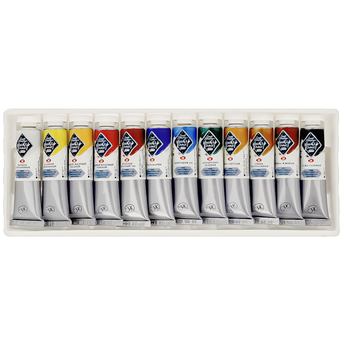 Estojo Tempera Profissional Nevskaya Palitra Master Class 18ml 12 Cores - 2007