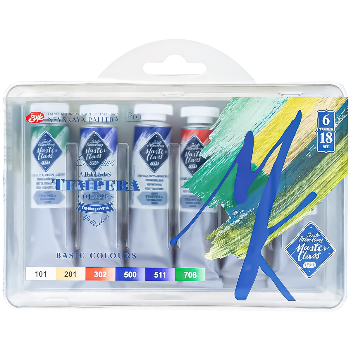 Estojo Tempera Profissional Nevskaya Palitra Master Class 18ml 6 Cores - 2078
