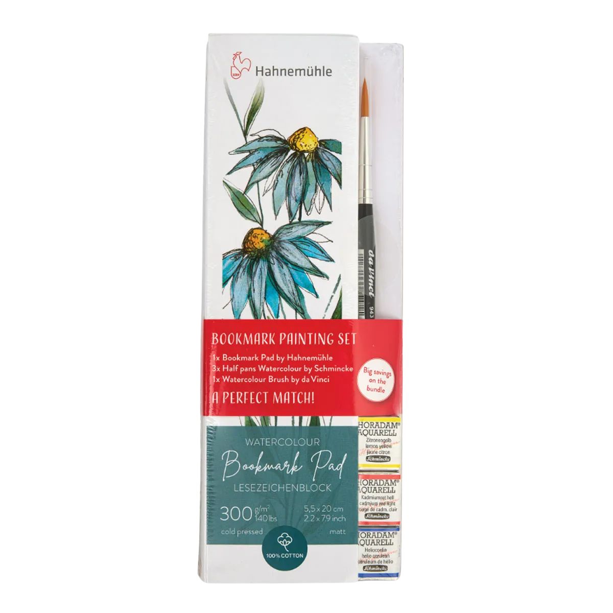 Kit Marca Página Watercolour Hahnemühle 3 Peças ? Bloco, Aquarela e Pincel