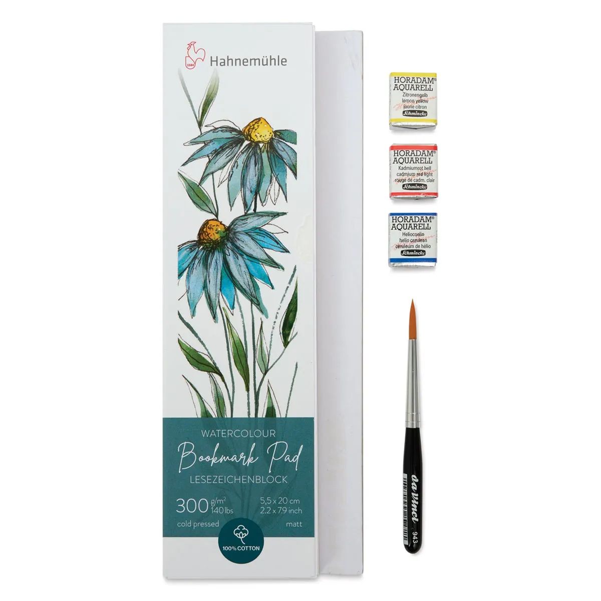 Kit Marca Página Watercolour Hahnemühle 3 Peças ? Bloco, Aquarela e Pincel
