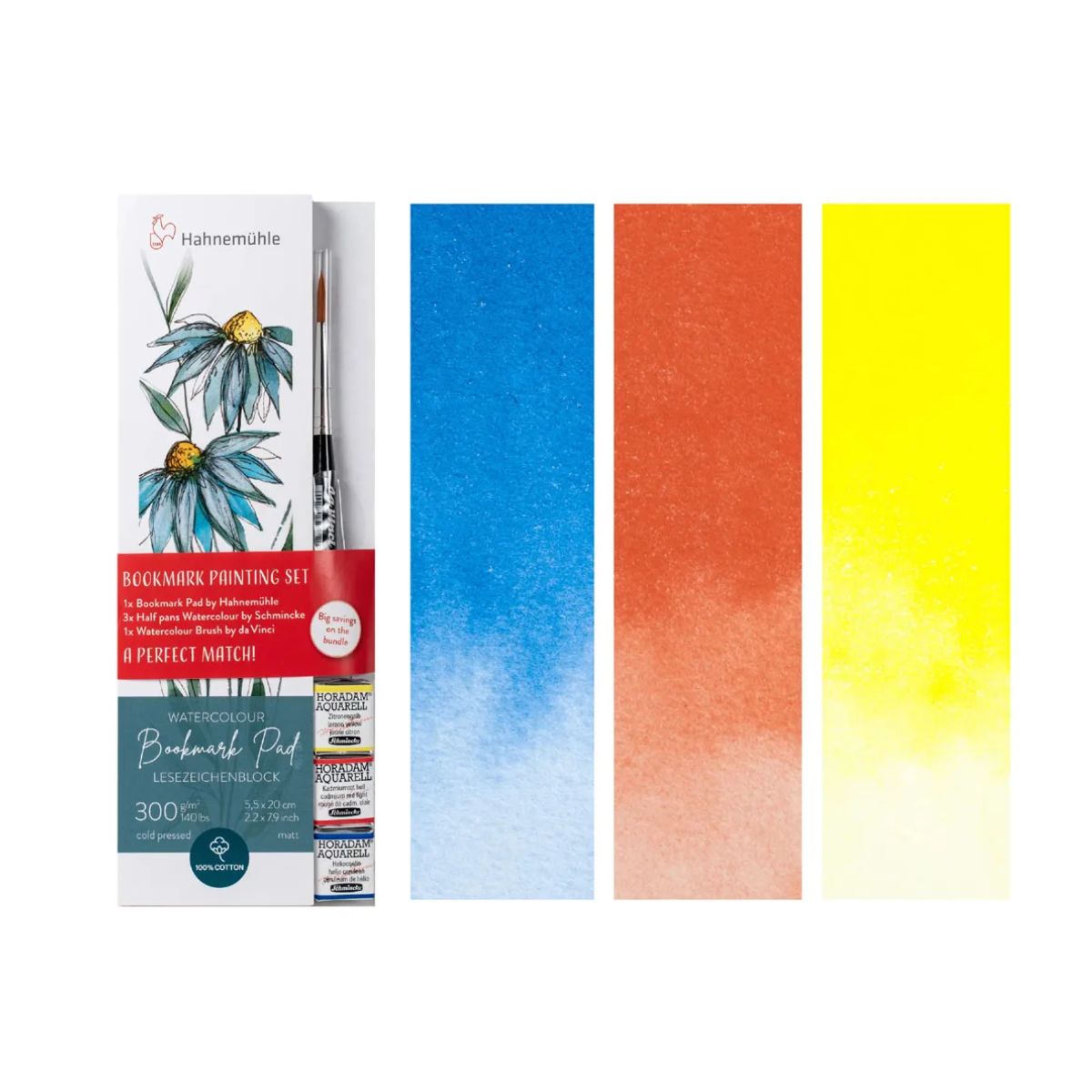 Kit Marca Página Watercolour Hahnemühle 3 Peças ? Bloco, Aquarela e Pincel